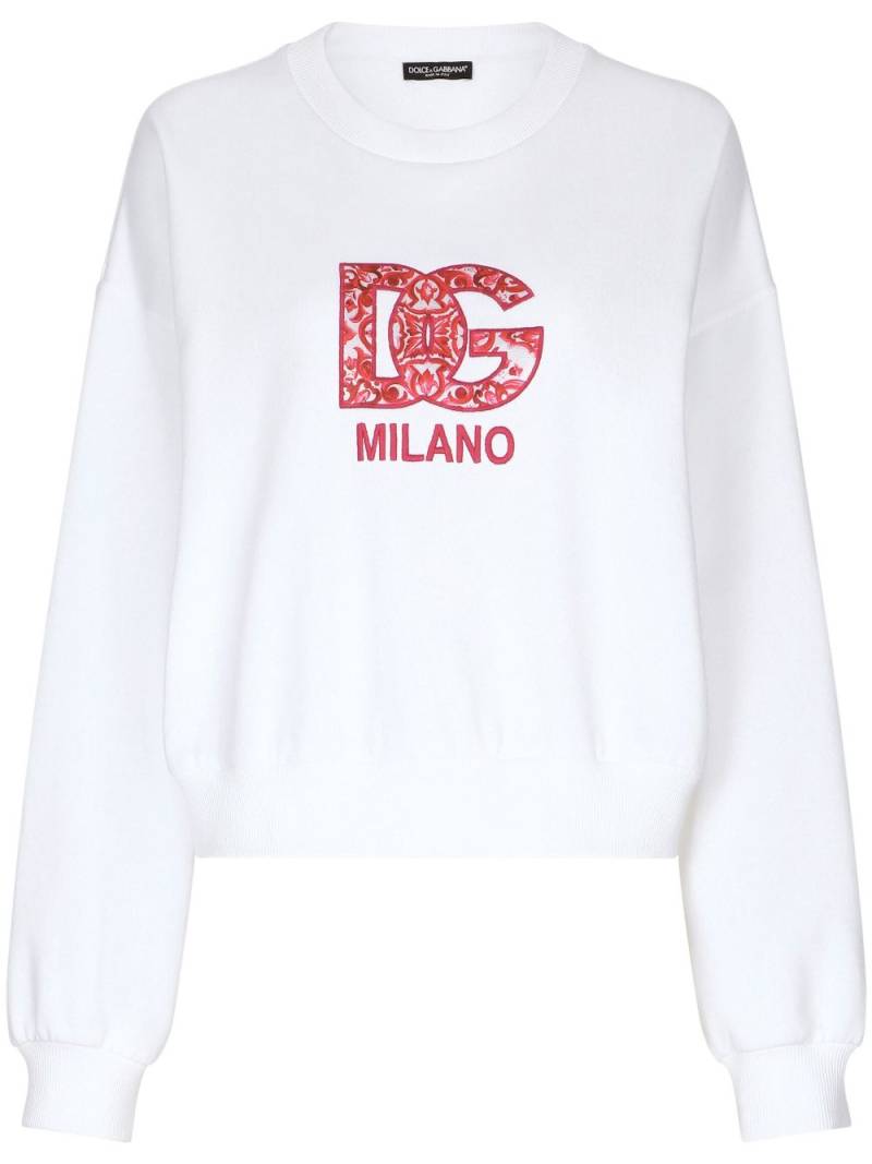 Dolce & Gabbana logo-print sweatshirt - White von Dolce & Gabbana