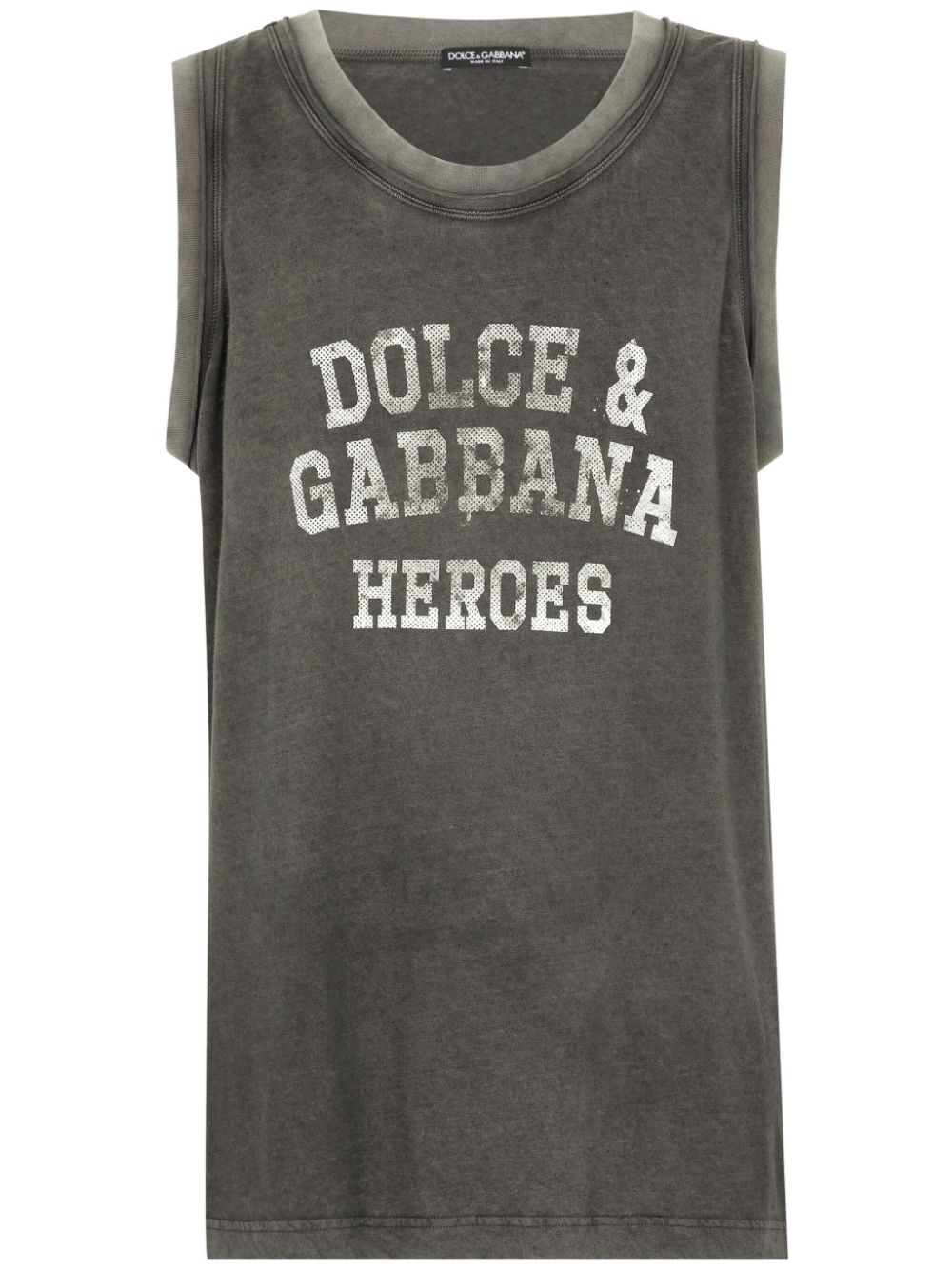 Dolce & Gabbana logo-print tank top - Grey von Dolce & Gabbana