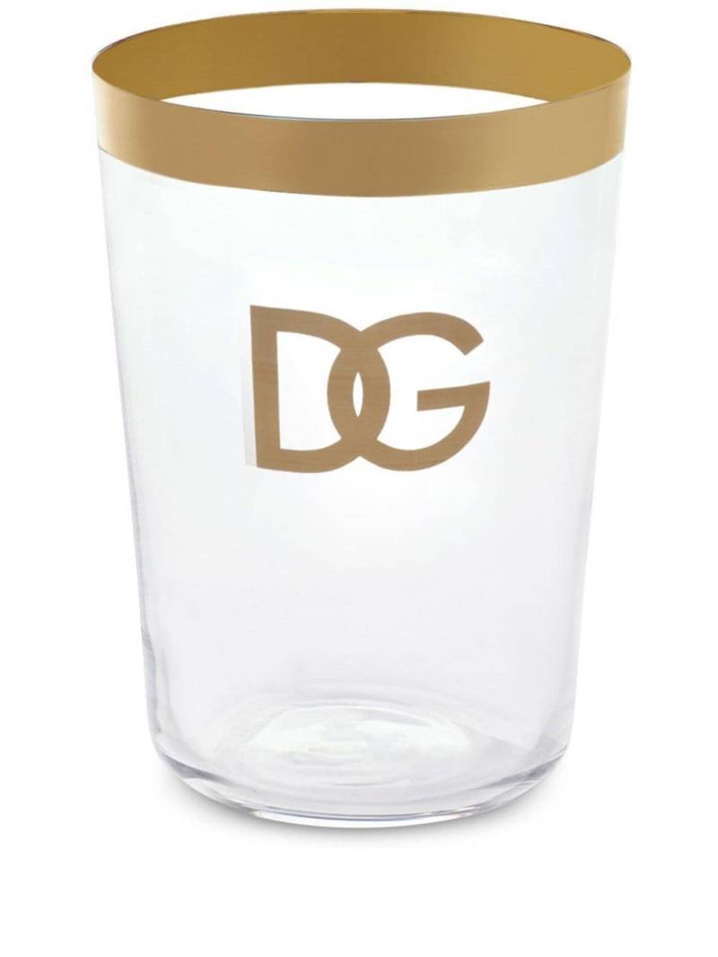 Dolce & Gabbana logo-print water glasses (set of 2) - White von Dolce & Gabbana