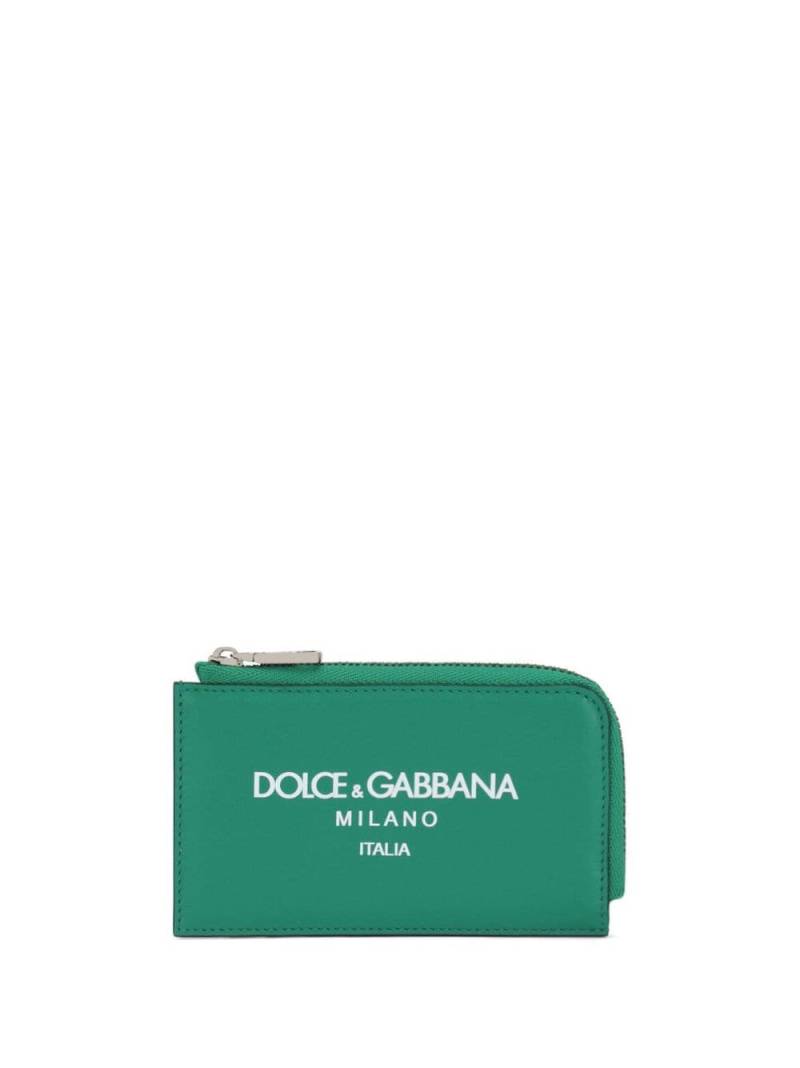 Dolce & Gabbana logo-print zip-around wallet - Green von Dolce & Gabbana