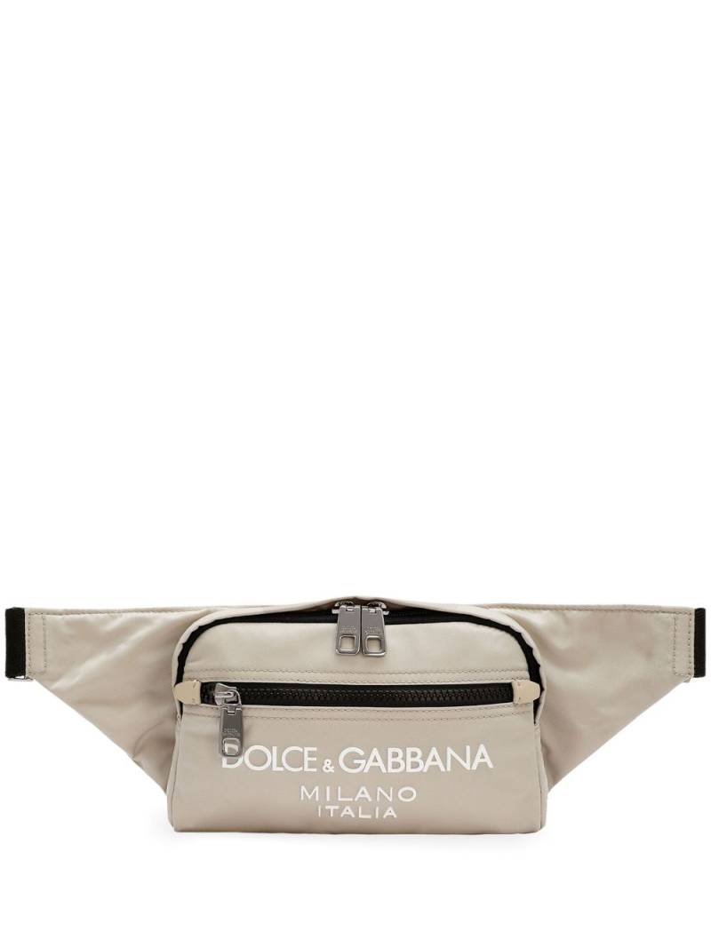 Dolce & Gabbana logo-print zipped belt bag - Neutrals von Dolce & Gabbana