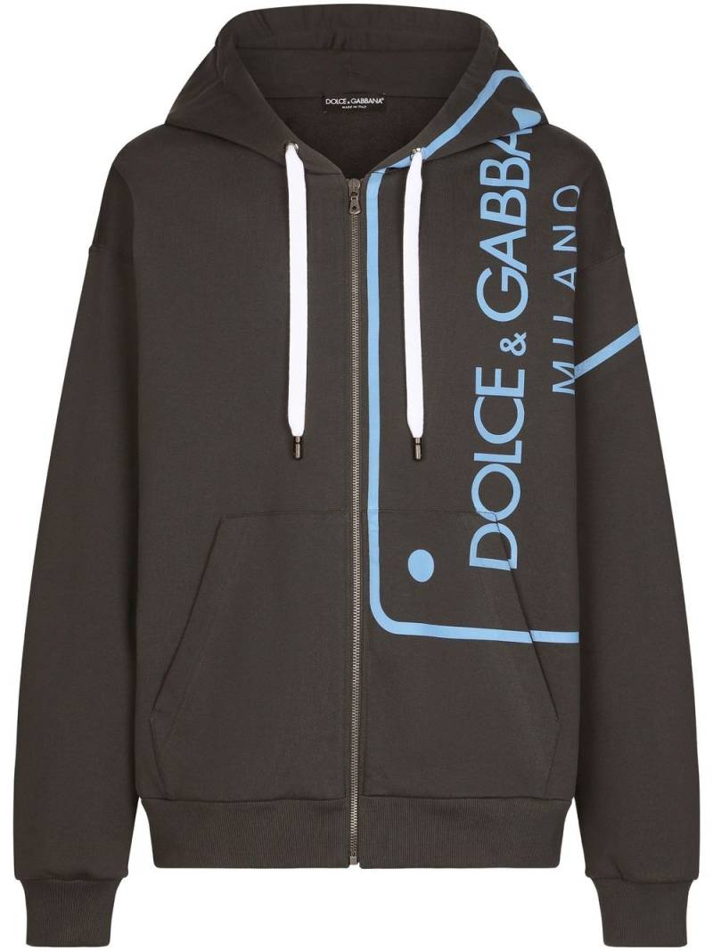 Dolce & Gabbana logo-print zipped hoodie - Grey von Dolce & Gabbana