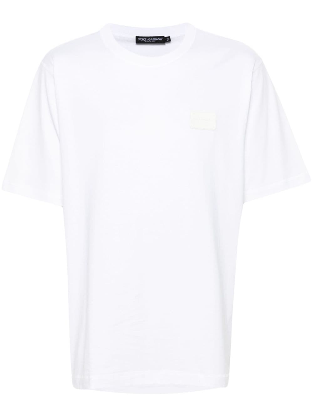 Dolce & Gabbana logo-tag cotton T-shirt - White von Dolce & Gabbana