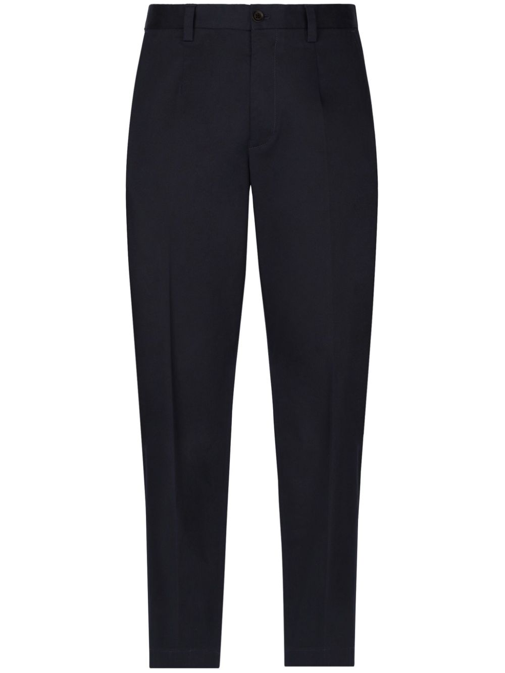 Dolce & Gabbana logo-tag cotton-blend tapered trousers - Blue von Dolce & Gabbana