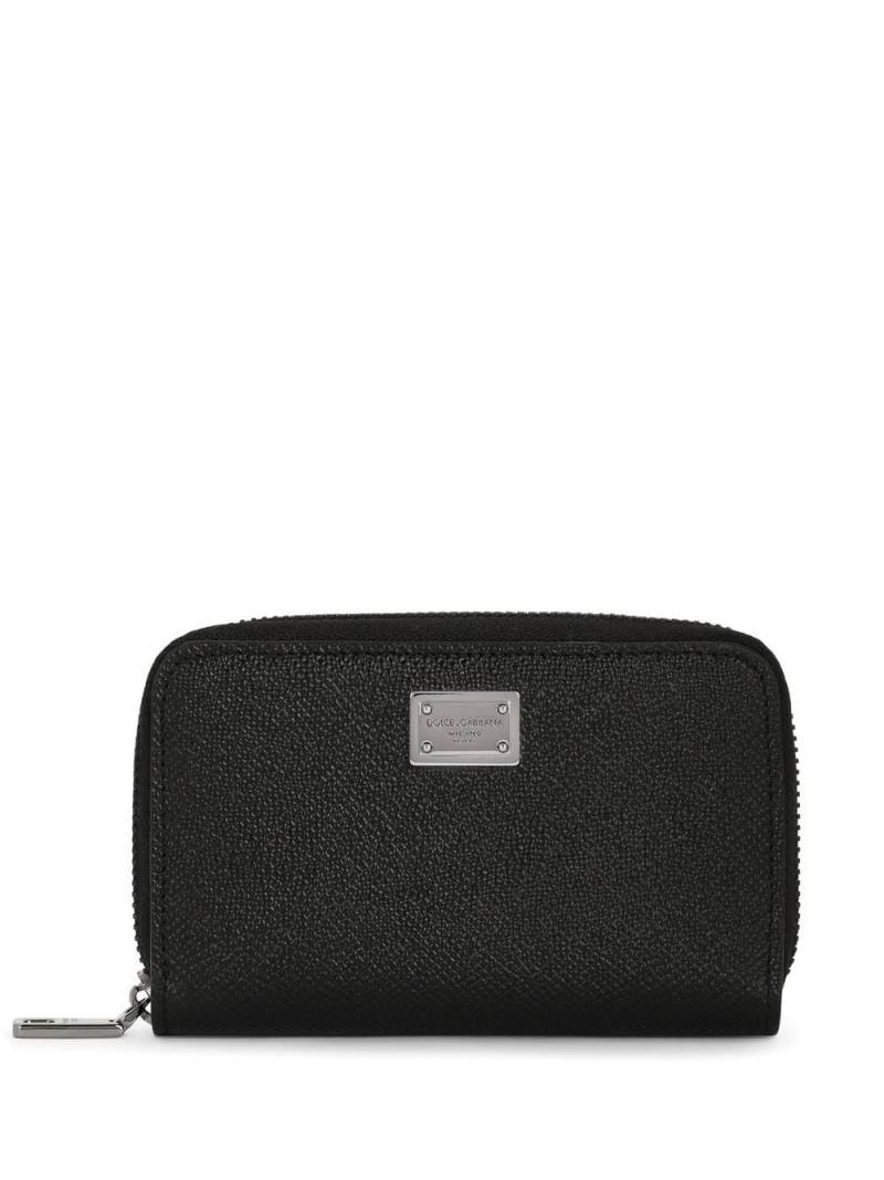 Dolce & Gabbana logo-tag leather zip-around wallet - Black von Dolce & Gabbana