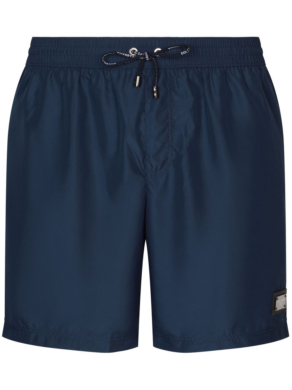 Dolce & Gabbana logo-tag long-leg swim shorts - Blue von Dolce & Gabbana