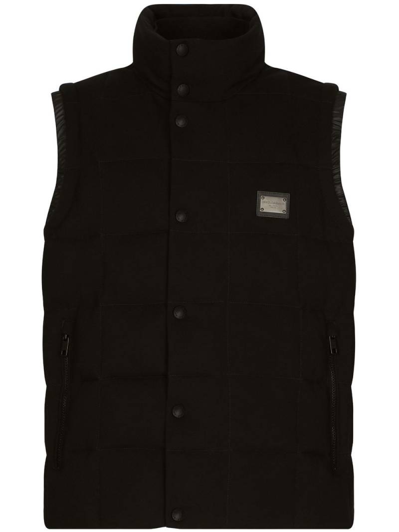 Dolce & Gabbana logo-tag padded vest - Black von Dolce & Gabbana