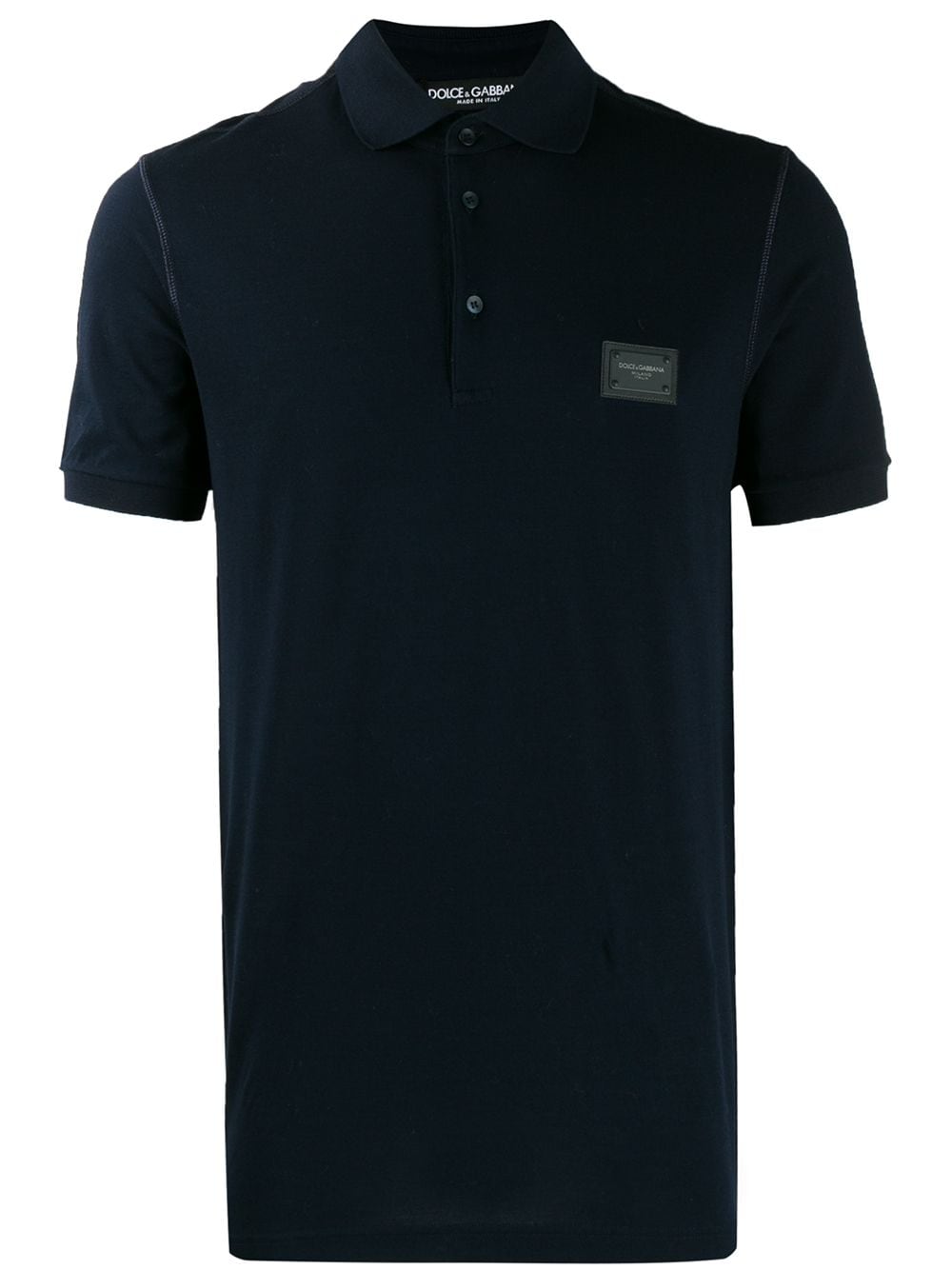 Dolce & Gabbana logo-tag piqué polo shirt - Blue von Dolce & Gabbana