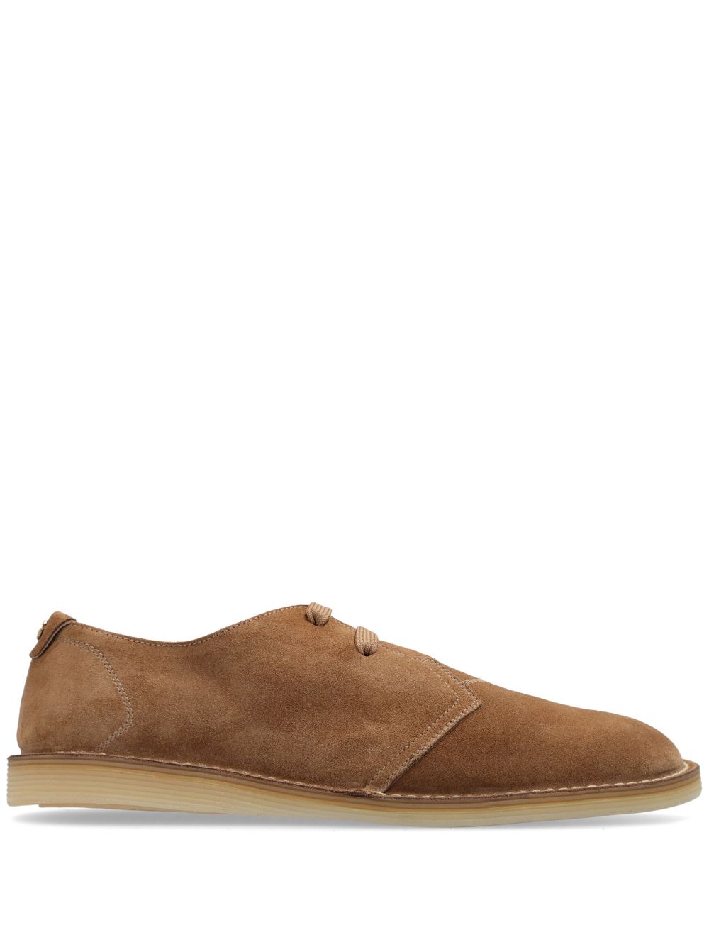 Dolce & Gabbana logo-tag suede derby shoes - Neutrals von Dolce & Gabbana