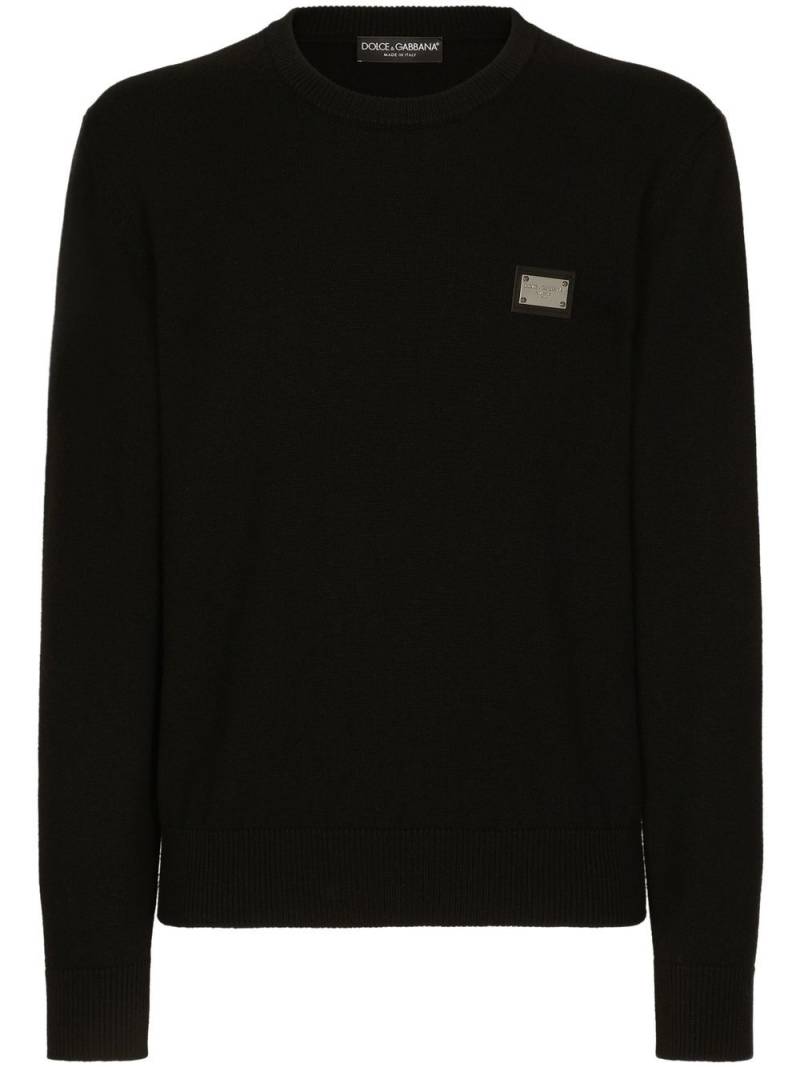 Dolce & Gabbana logo-tag wool-cashmere jumper - Black von Dolce & Gabbana