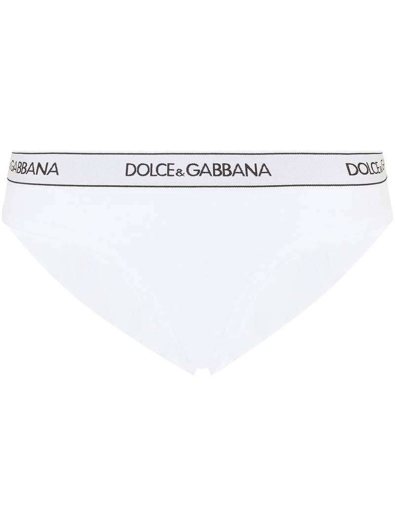 Dolce & Gabbana high-waisted logo-waistband briefs - White von Dolce & Gabbana