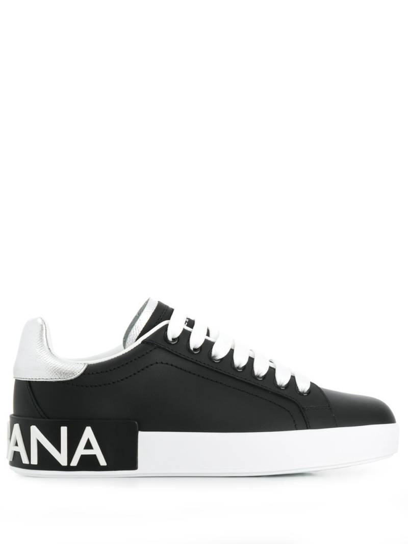 Dolce & Gabbana Portofino leather sneakers - Black von Dolce & Gabbana