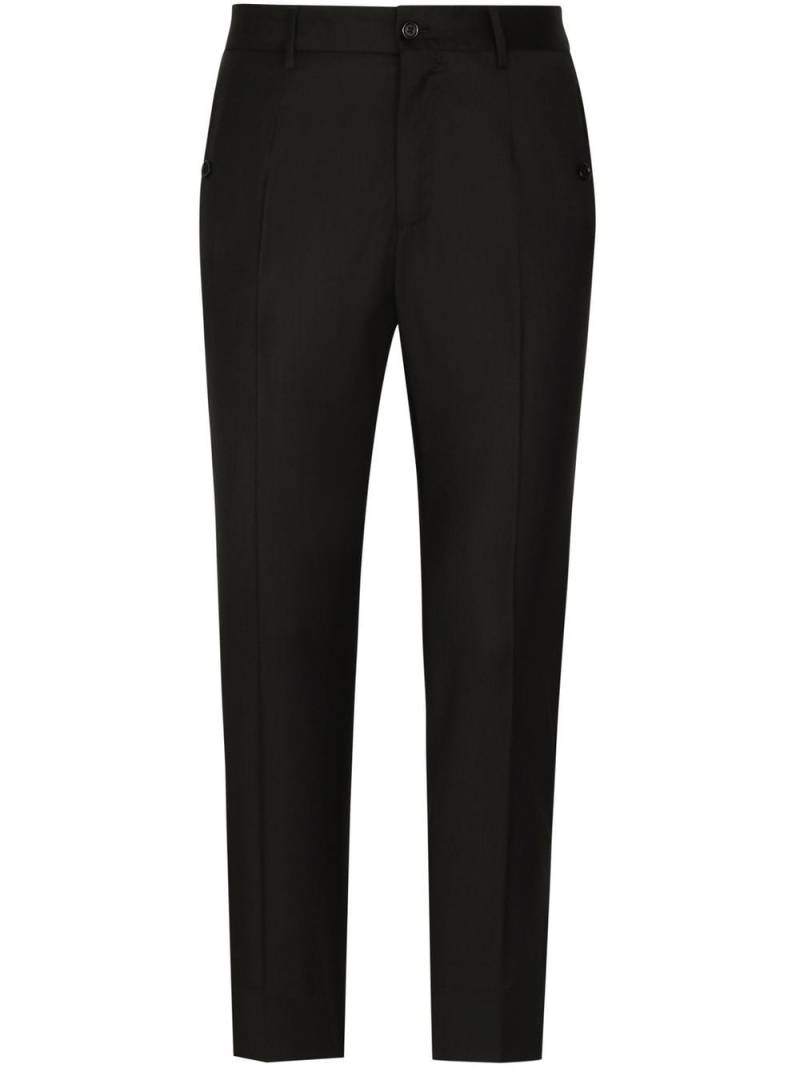 Dolce & Gabbana logo-trim tailored trousers - Black von Dolce & Gabbana