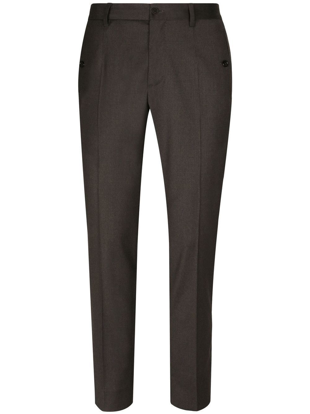 Dolce & Gabbana logo-trim tailored trousers - Grey von Dolce & Gabbana