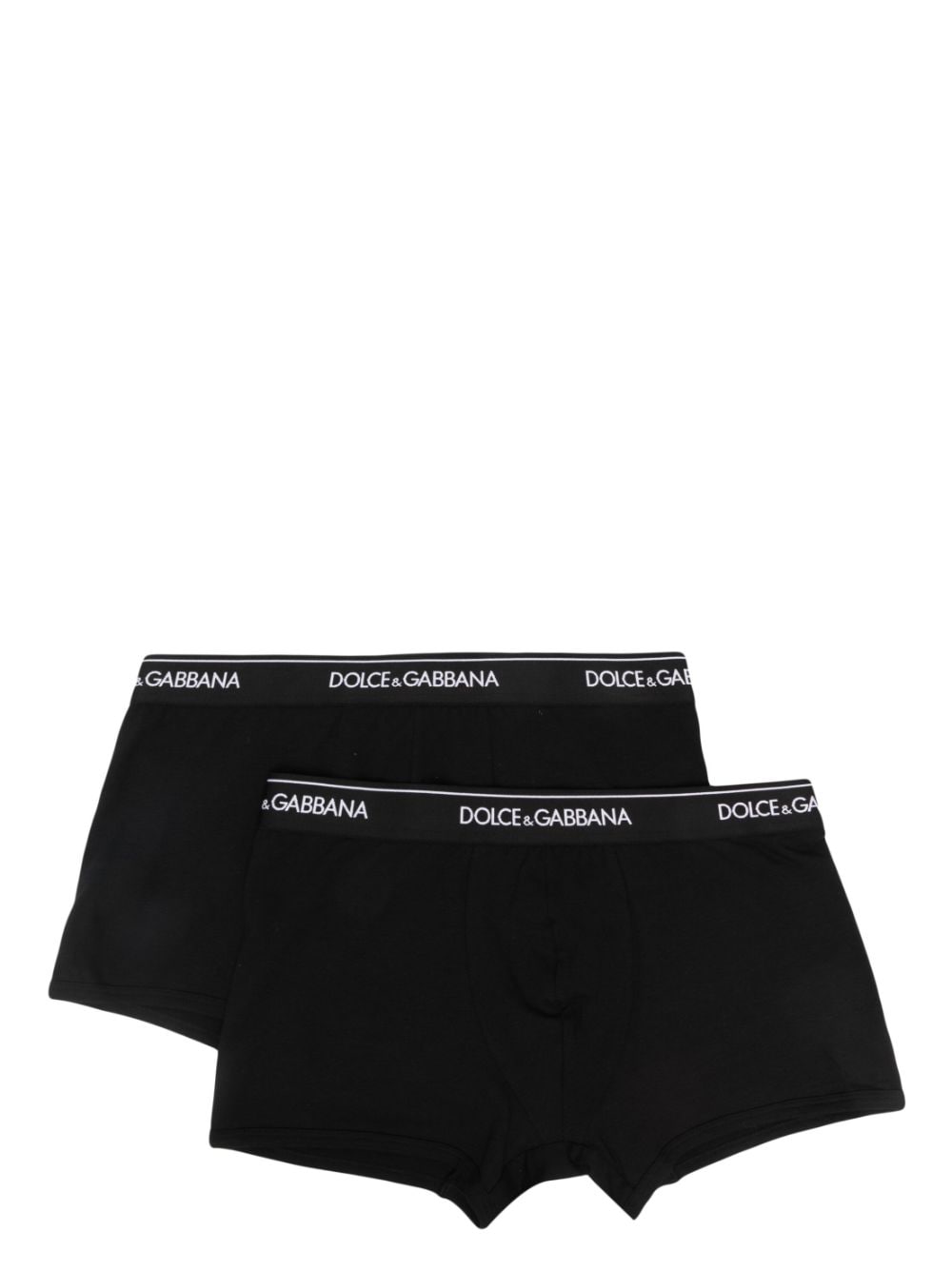 Dolce & Gabbana logo-waist cotton boxer briefs (set of two) - Black von Dolce & Gabbana