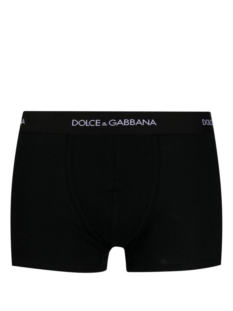 Dolce & Gabbana logo-waist cotton boxers - Black von Dolce & Gabbana