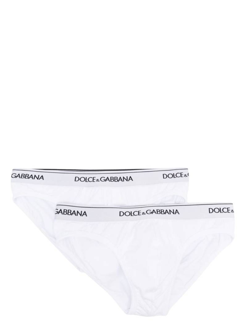 Dolce & Gabbana logo-waistband brief - White von Dolce & Gabbana