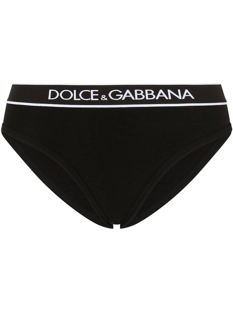 Dolce & Gabbana logo-waistband ribbed briefs - Black von Dolce & Gabbana