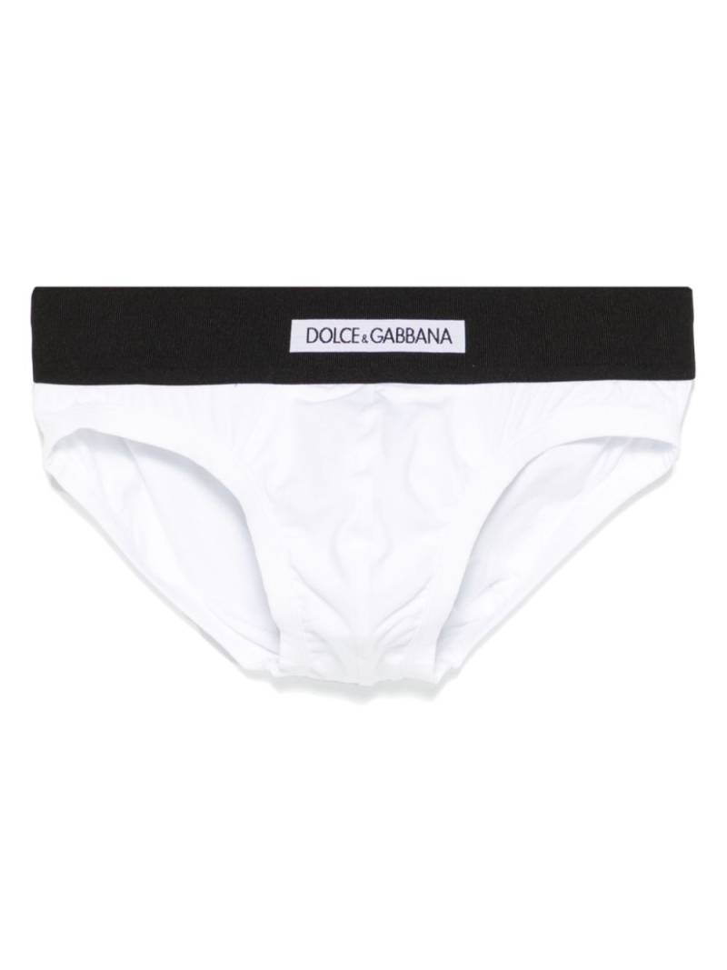 Dolce & Gabbana logo-waistband briefs - White von Dolce & Gabbana