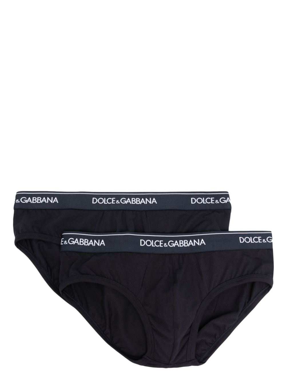 Dolce & Gabbana logo-waistband cotton briefs (pack of two) - Blue von Dolce & Gabbana