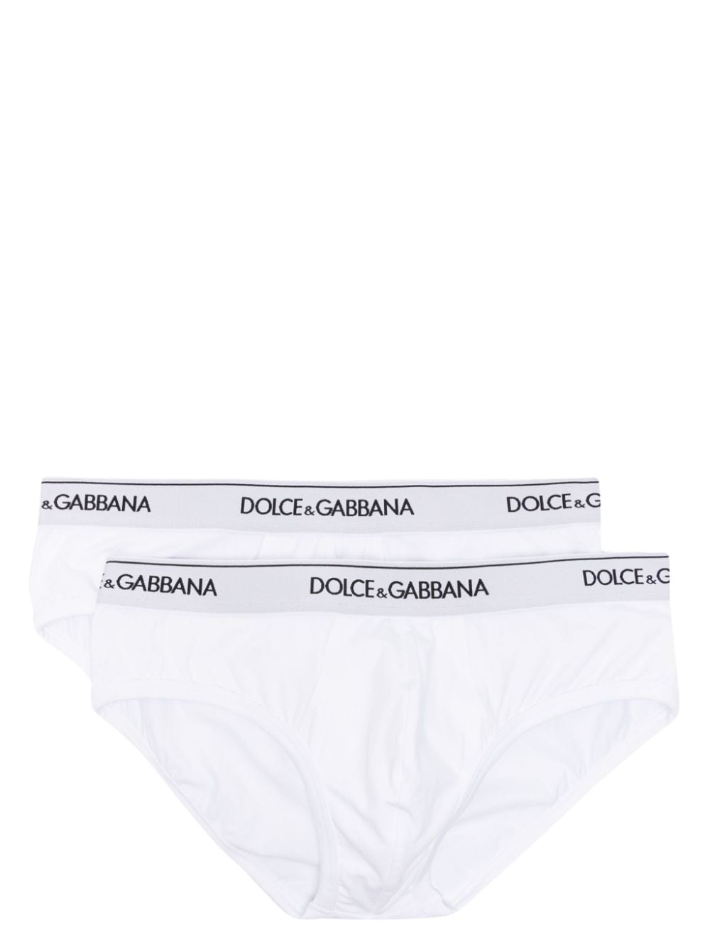 Dolce & Gabbana logo-waistband cotton briefs (pack of two) - White von Dolce & Gabbana