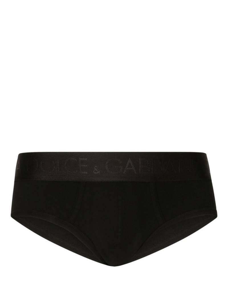 Dolce & Gabbana logo-waistband cotton briefs - Black von Dolce & Gabbana