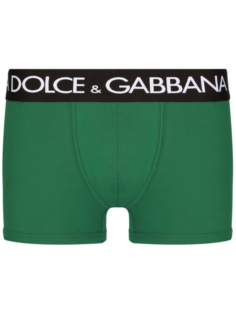 Dolce & Gabbana logo-waistband jersey boxers - Green von Dolce & Gabbana