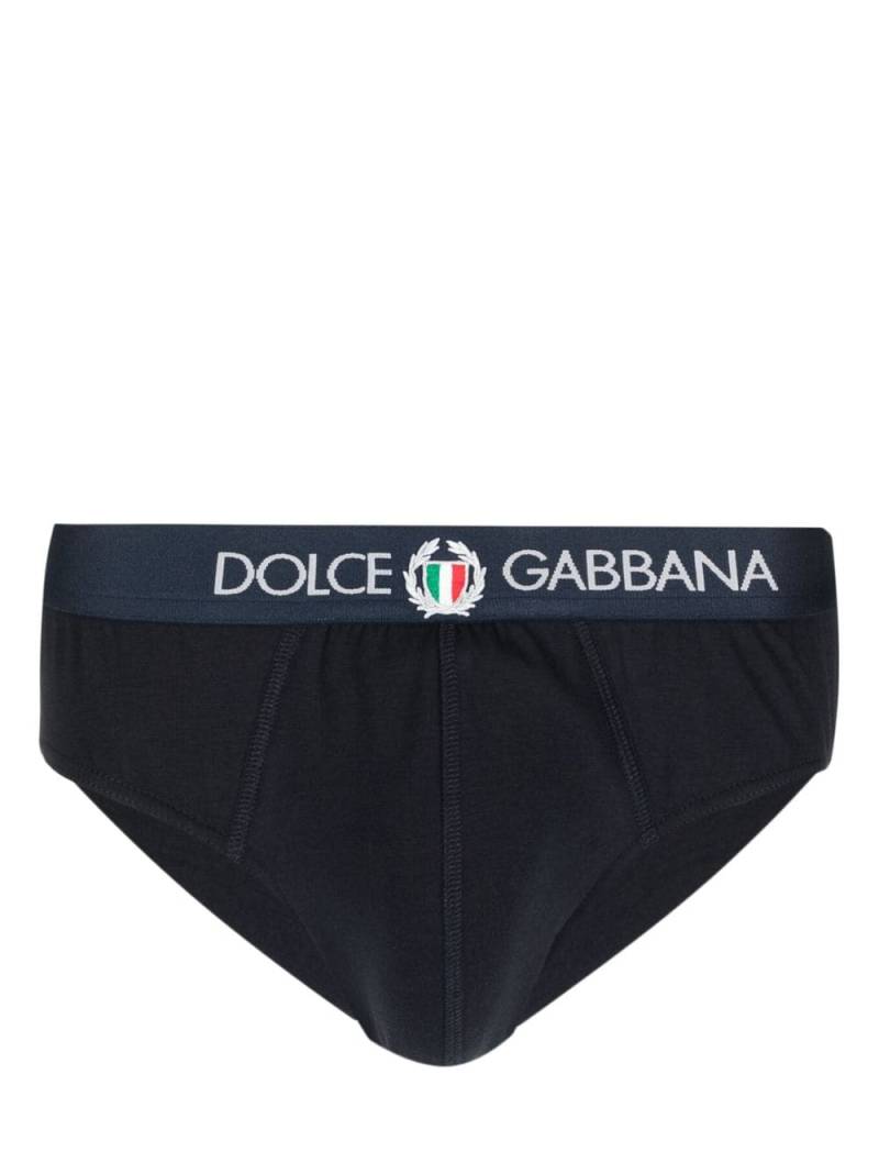 Dolce & Gabbana logo-waistband jersey briefs - Blue von Dolce & Gabbana