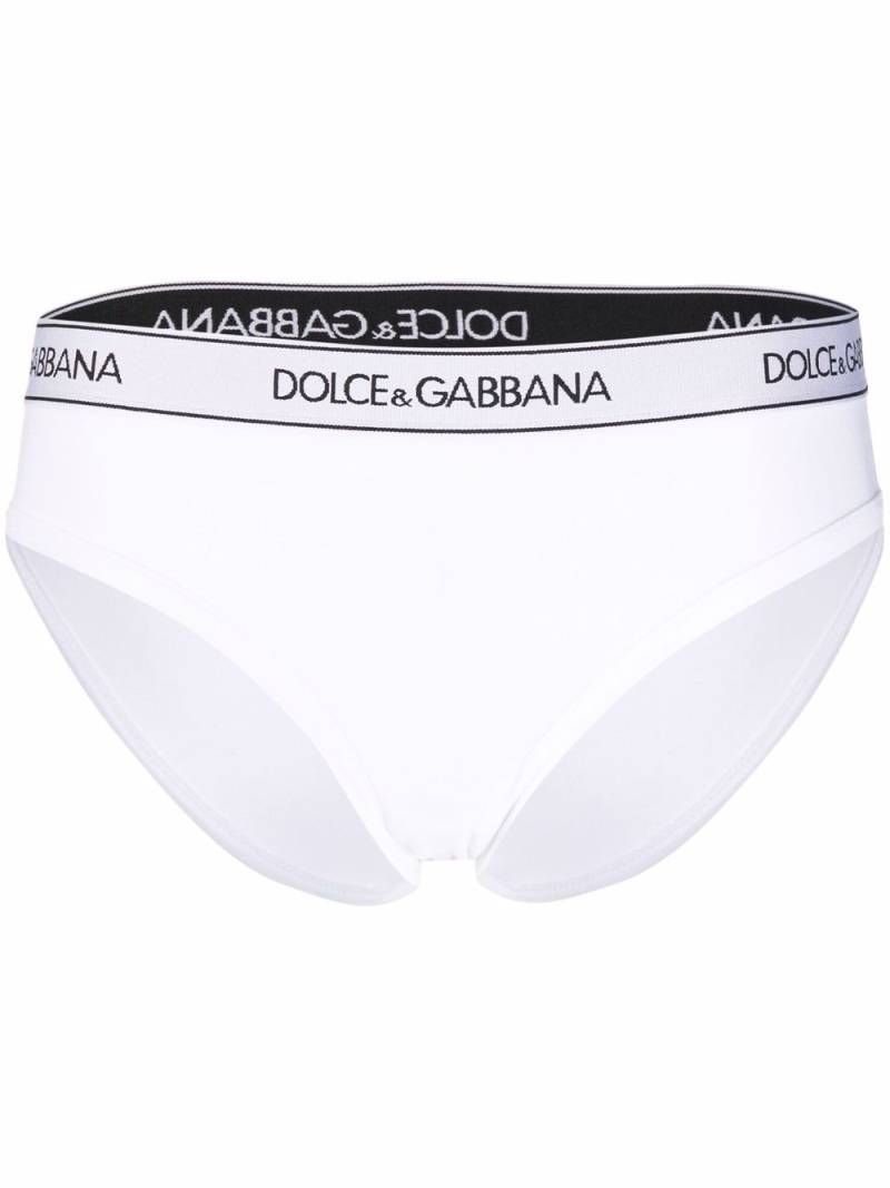 Dolce & Gabbana logo-waistband jersey briefs - White von Dolce & Gabbana