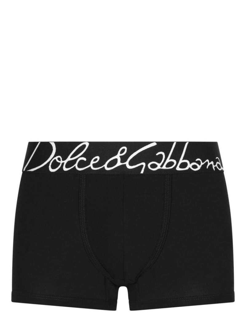 Dolce & Gabbana logo-waistband jersey-texture boxers - Black von Dolce & Gabbana