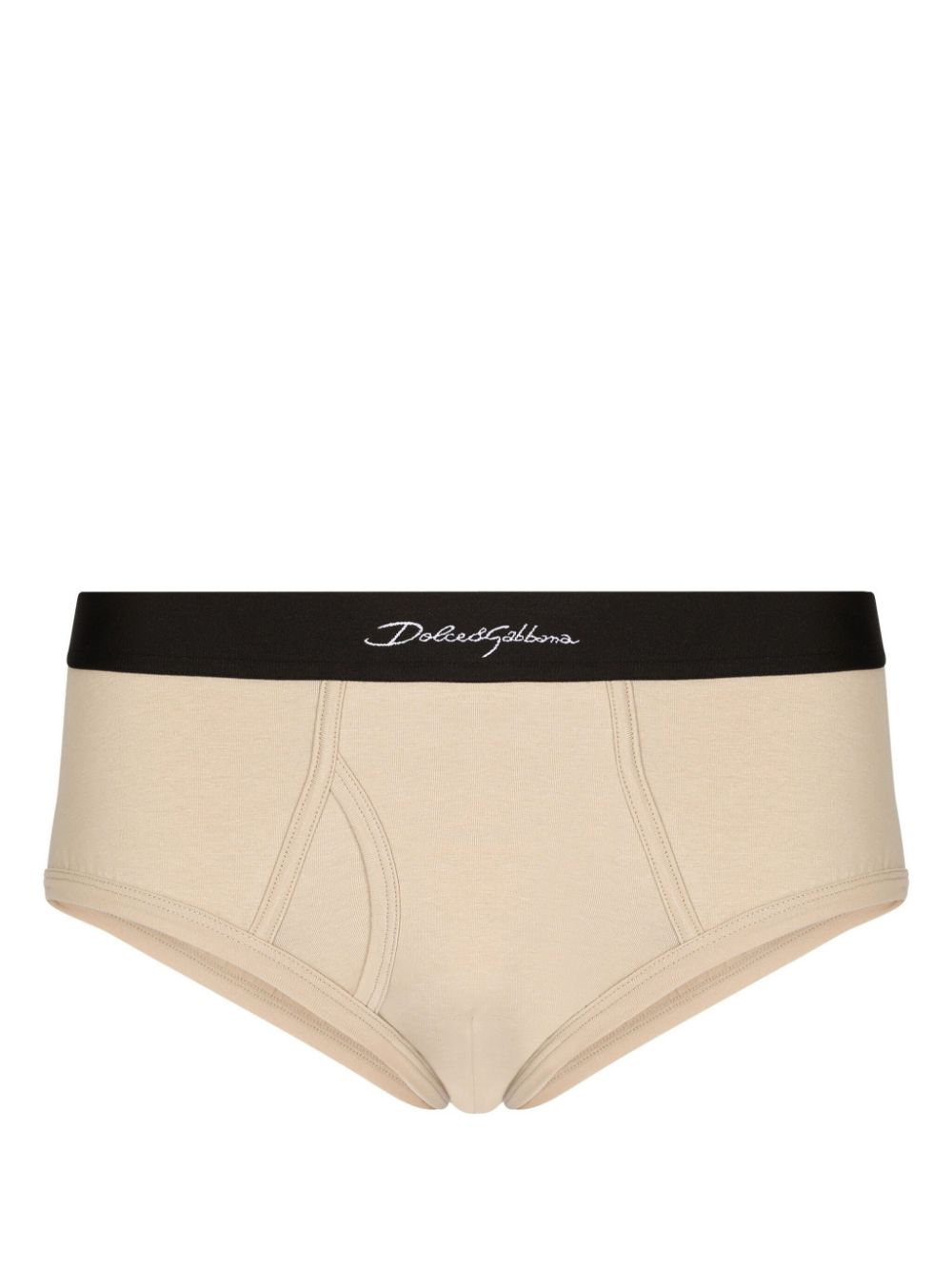 Dolce & Gabbana logo-waistband low-rise briefs - Neutrals von Dolce & Gabbana