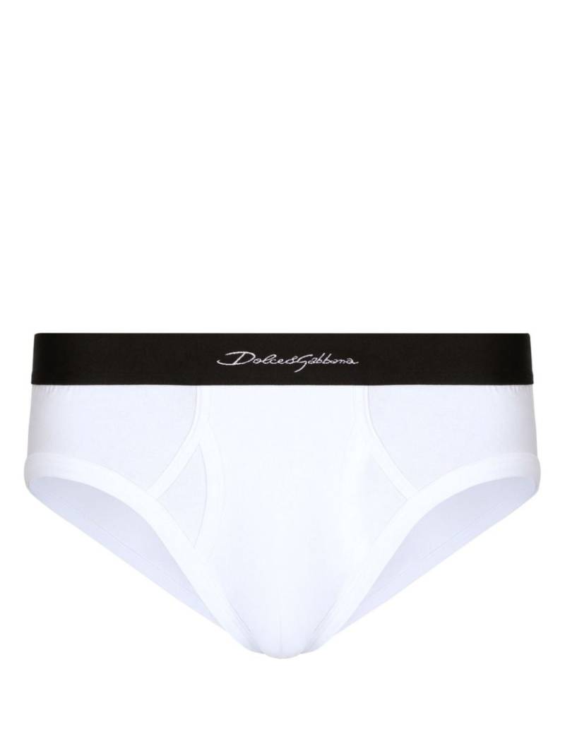 Dolce & Gabbana logo-waistband low-rise briefs - White von Dolce & Gabbana