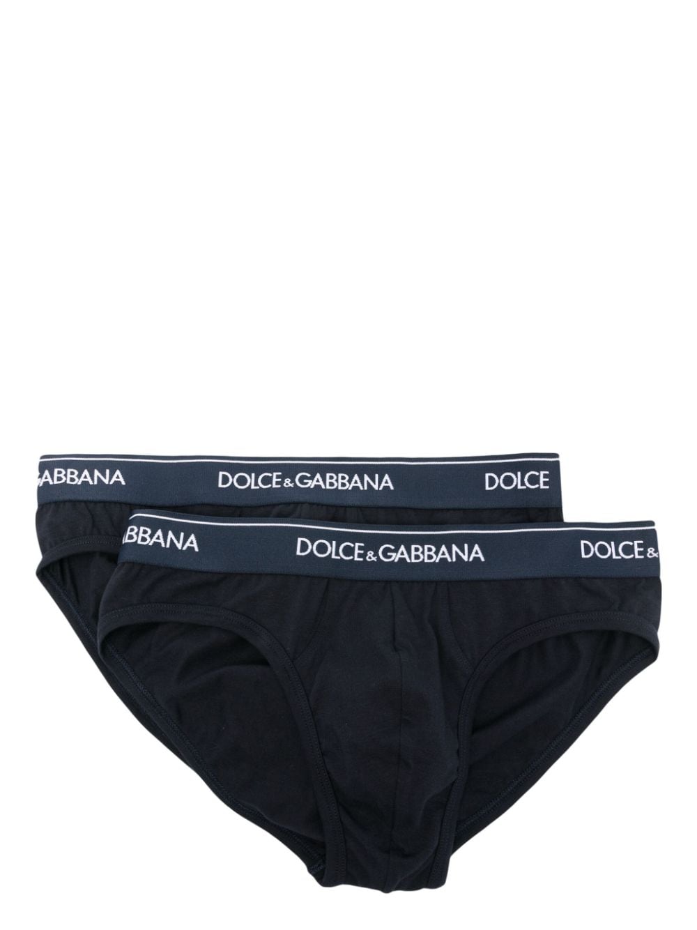 Dolce & Gabbana logo-waistband slip-on briefs (pack of two) - Blue von Dolce & Gabbana