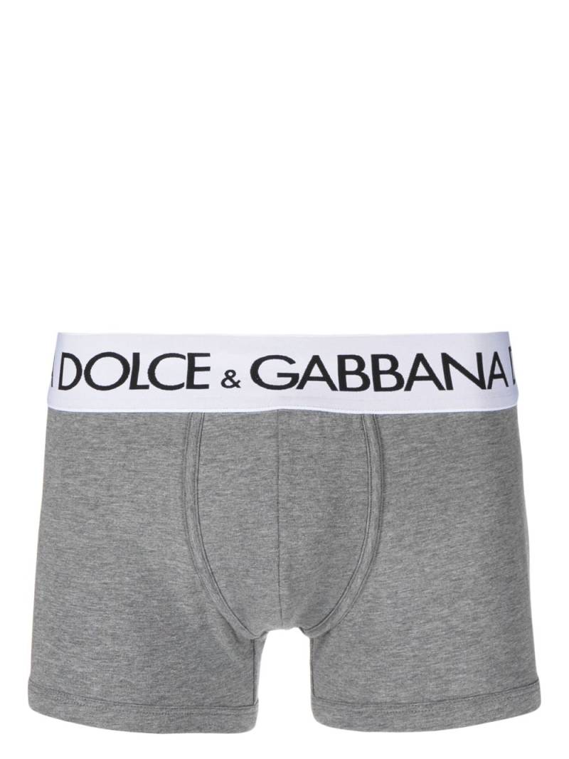 Dolce & Gabbana logo-waistband stretch boxers - Grey von Dolce & Gabbana