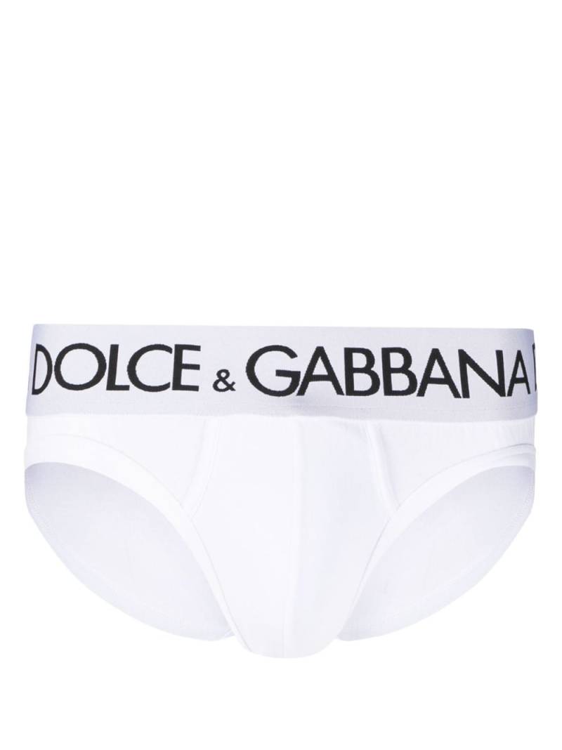 Dolce & Gabbana logo-waistband stretch briefs - White von Dolce & Gabbana