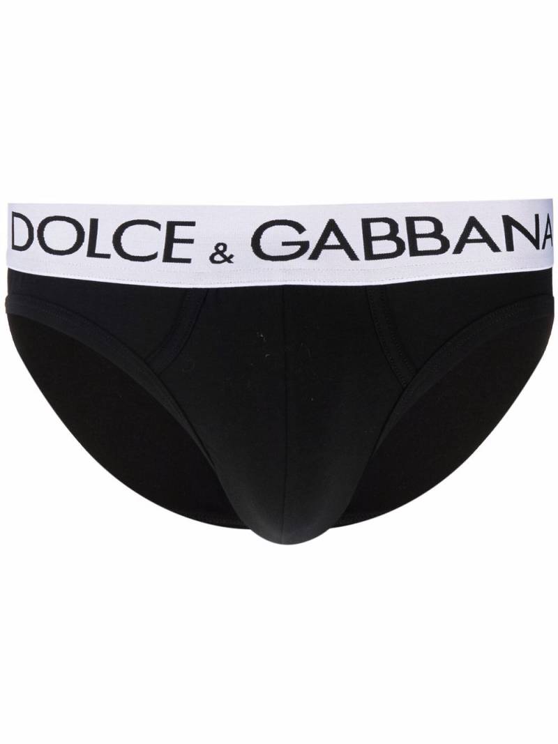 Dolce & Gabbana logo-waistband stretch-cotton briefs - Black von Dolce & Gabbana