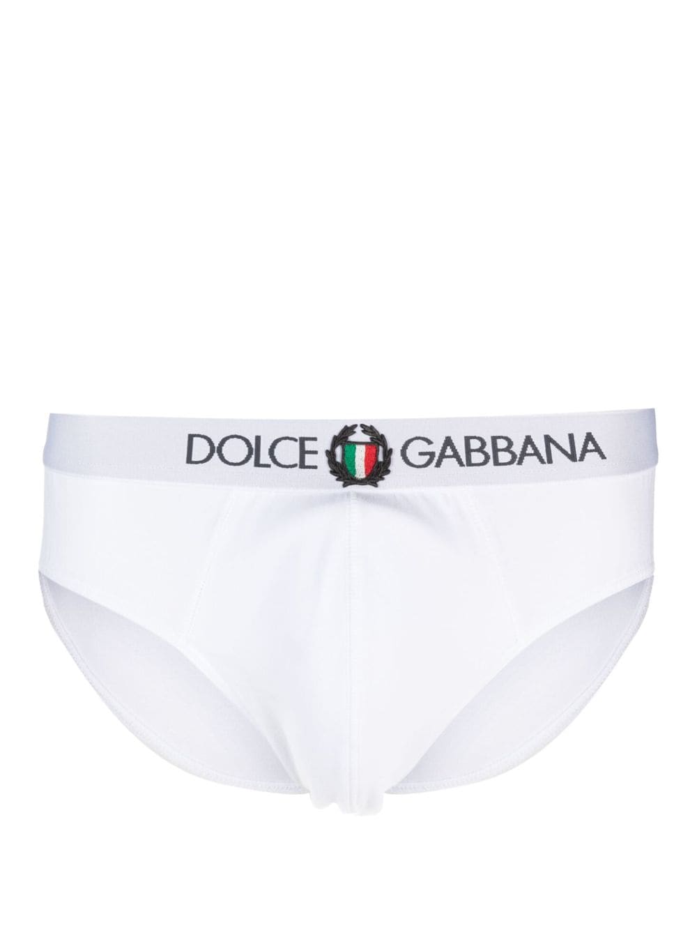 Dolce & Gabbana logo-waistband stretch-cotton briefs - White von Dolce & Gabbana