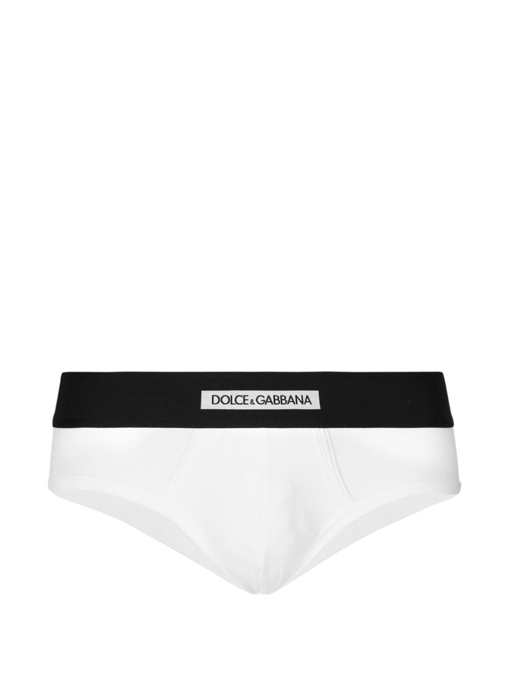 Dolce & Gabbana logo-waistband stretch-cotton briefs - White von Dolce & Gabbana