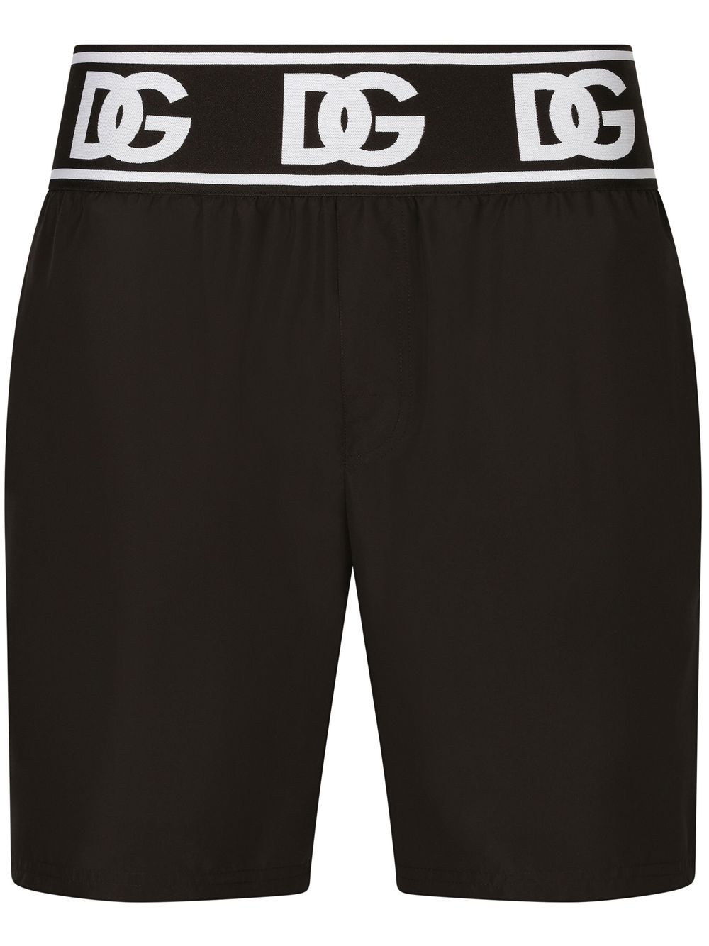 Dolce & Gabbana logo-waistband swim shorts - Black von Dolce & Gabbana