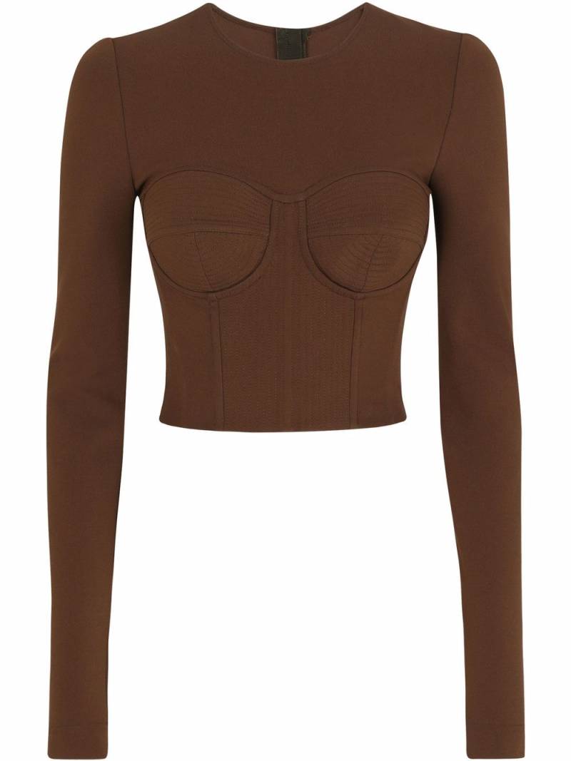 Dolce & Gabbana long-sleeve corset top - Brown von Dolce & Gabbana