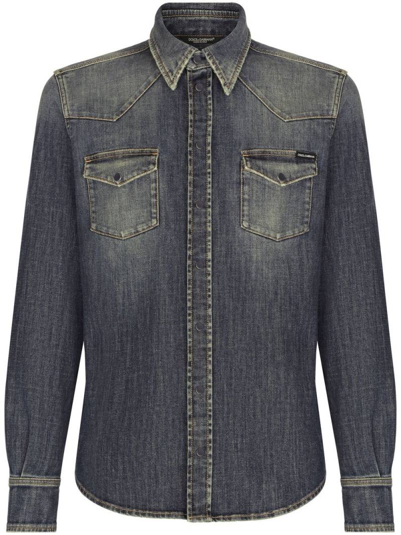 Dolce & Gabbana button-up denim shirt - Grey von Dolce & Gabbana