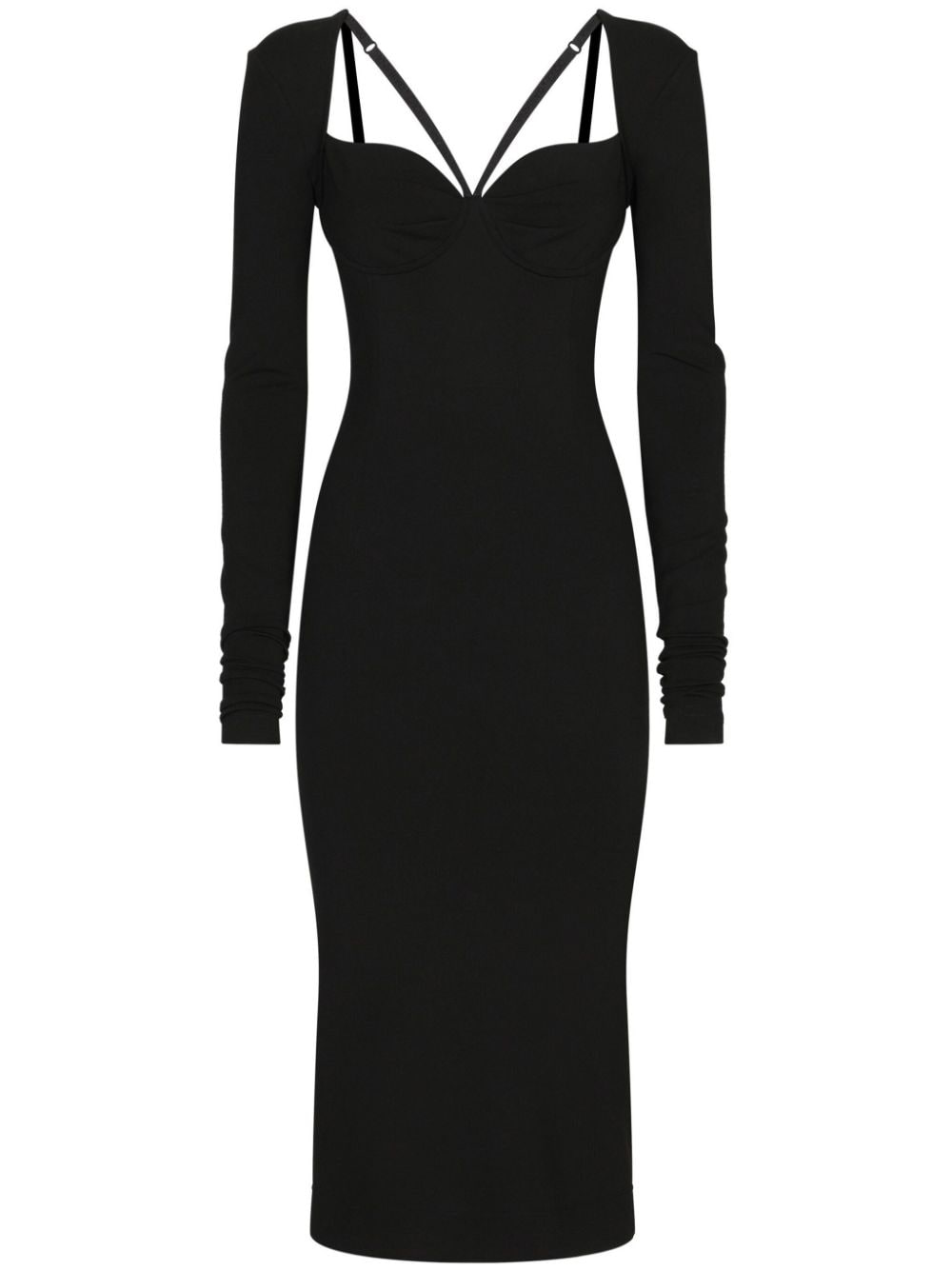 Dolce & Gabbana long-sleeve midi dress - Black von Dolce & Gabbana