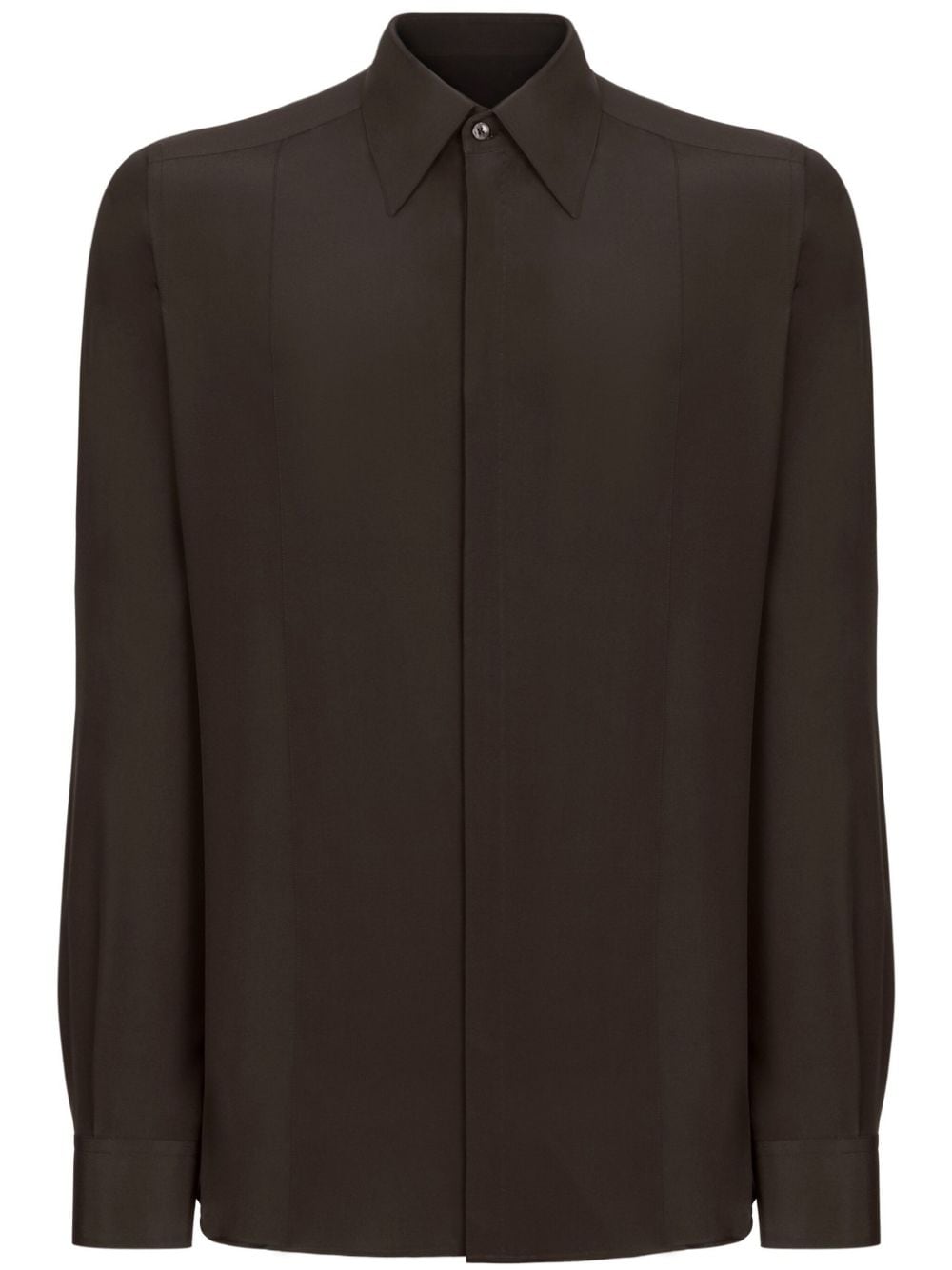 Dolce & Gabbana long-sleeve silk shirt - Brown von Dolce & Gabbana