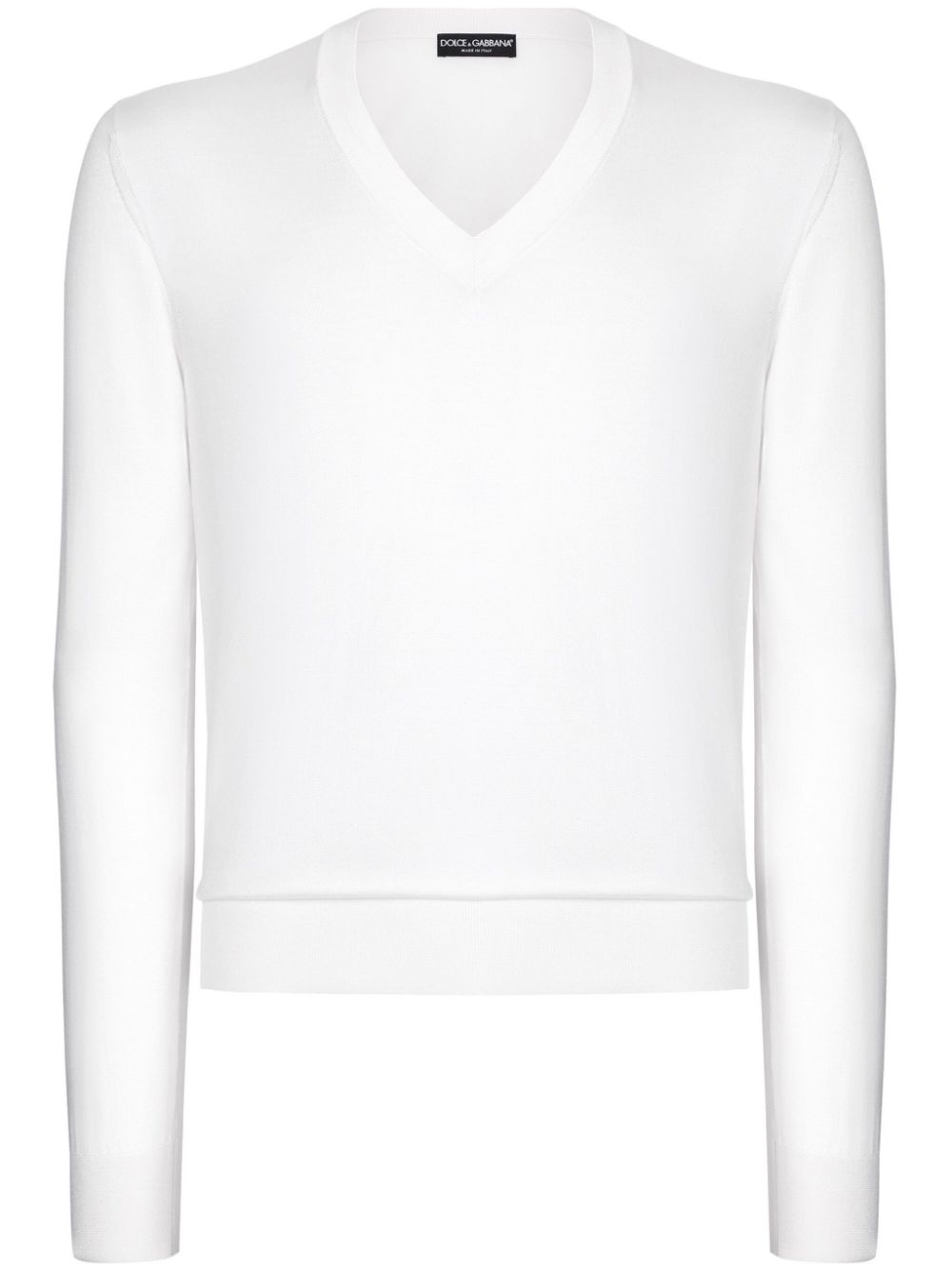 Dolce & Gabbana long-sleeve silk top - White von Dolce & Gabbana