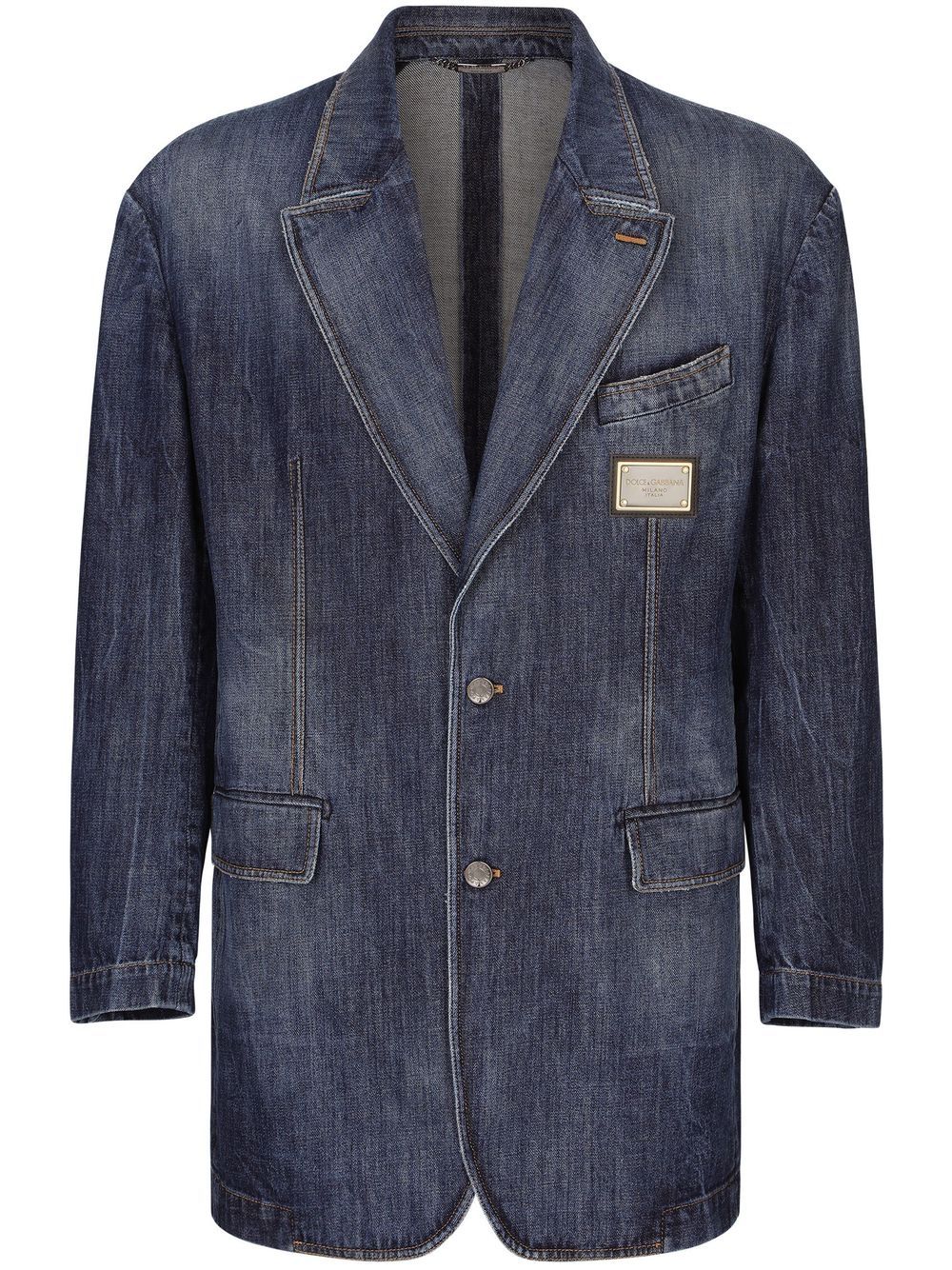 Dolce & Gabbana longline denim blazer - Blue von Dolce & Gabbana