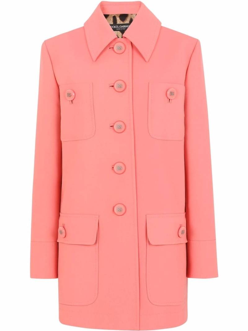 Dolce & Gabbana longline wool coat - Pink von Dolce & Gabbana