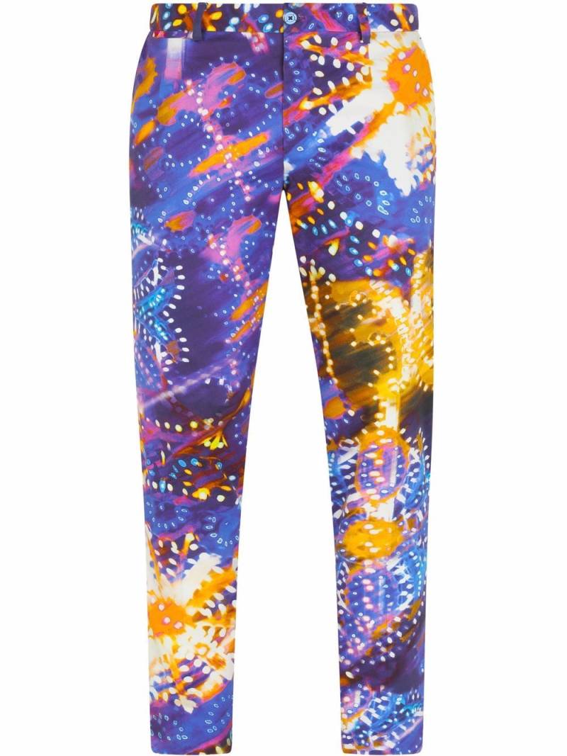 Dolce & Gabbana luminaire-print tailored trousers - Blue von Dolce & Gabbana