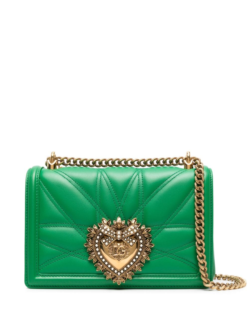 Dolce & Gabbana medium Devotion leather crossbody bag - Green von Dolce & Gabbana