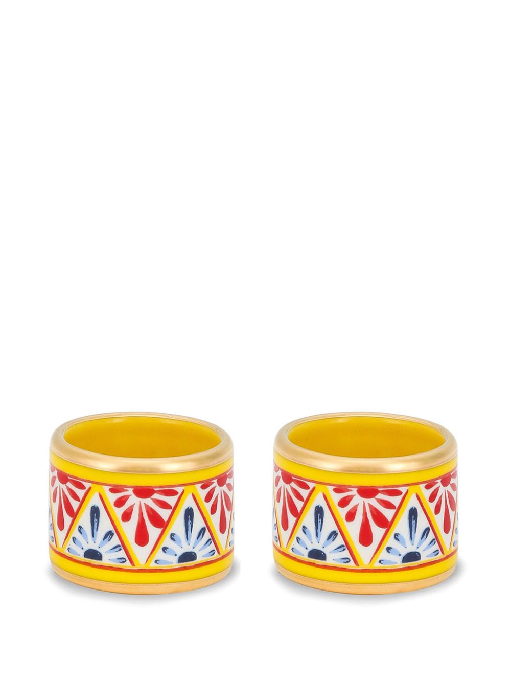 Dolce & Gabbana medium porcelain napkin rings (set of two) - Yellow von Dolce & Gabbana