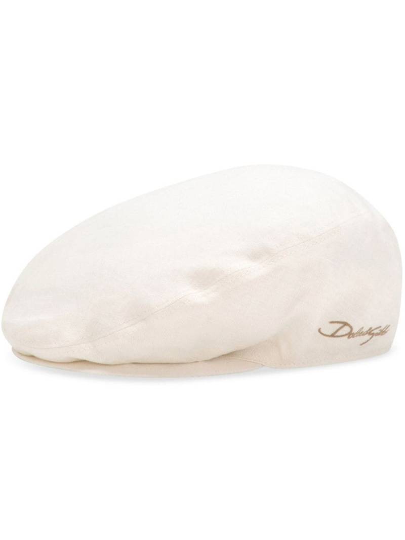 Dolce & Gabbana mélange-effect linen flat cap - White von Dolce & Gabbana